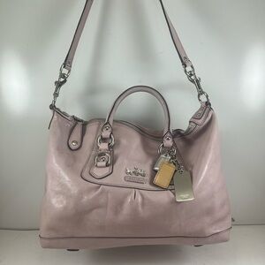 Coach Madison Sabrina satchel in pink leather.